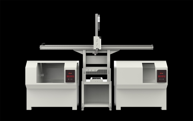三軸一拖二車床機械手